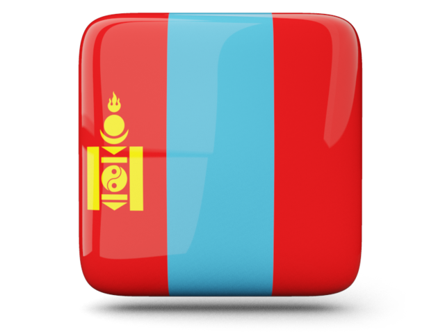 Glossy square icon. Download flag icon of Mongolia at PNG format
