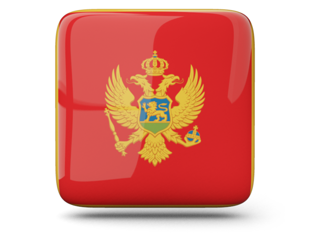 Glossy square icon. Download flag icon of Montenegro at PNG format
