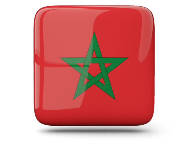 Glossy square icon. Download flag icon of Morocco at PNG format