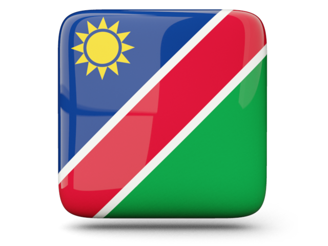 Glossy square icon. Download flag icon of Namibia at PNG format