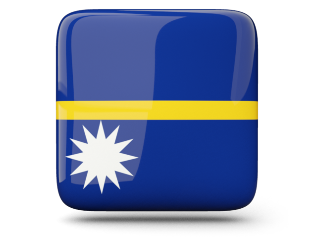 Glossy square icon. Download flag icon of Nauru at PNG format