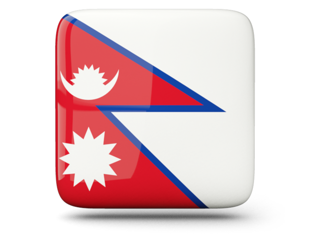 Glossy square icon. Download flag icon of Nepal at PNG format