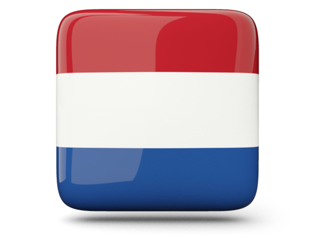 Glossy square icon. Download flag icon of Netherlands at PNG format