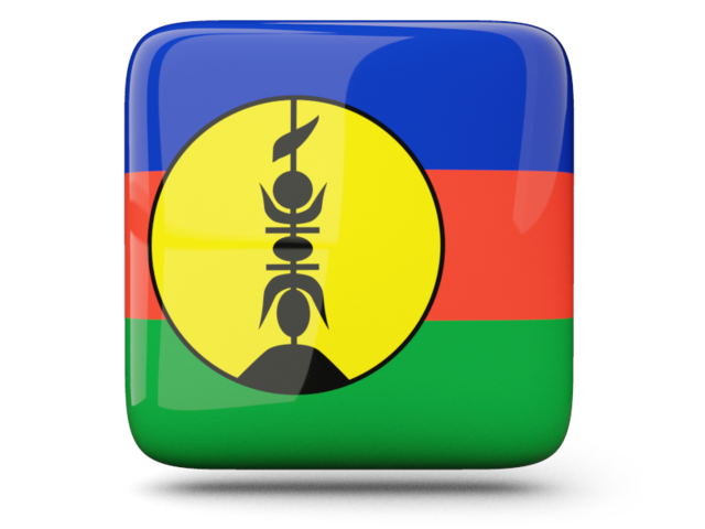 Глянцевая квадратная иконка. Скачать флаг. Новая Каледония