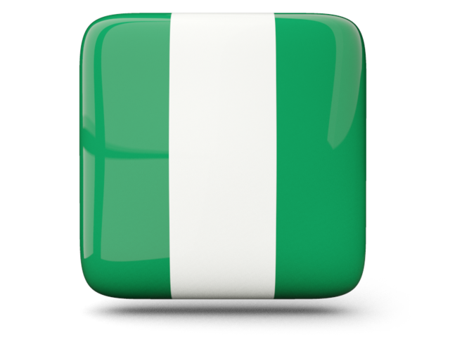 Glossy square icon. Download flag icon of Nigeria at PNG format