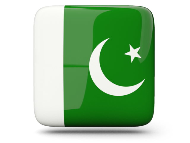 Glossy square icon. Download flag icon of Pakistan at PNG format