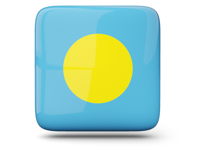 Glossy square icon. Download flag icon of Palau at PNG format