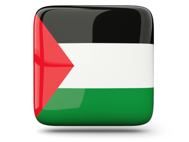 Глянцевая квадратная иконка. Скачать флаг. Палестинские территории