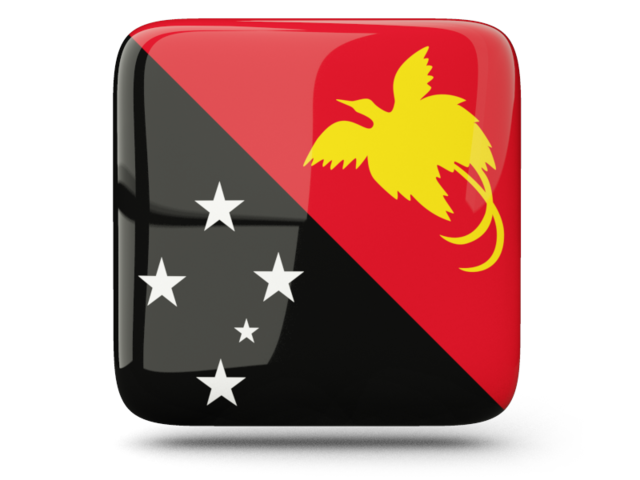 Глянцевая квадратная иконка. Скачать флаг. Папуа — Новая Гвинея