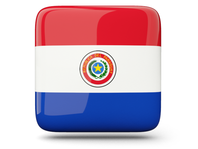 Глянцевая квадратная иконка. Скачать флаг. Парагвай