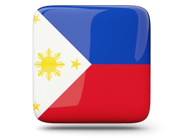 Glossy square icon. Download flag icon of Philippines at PNG format