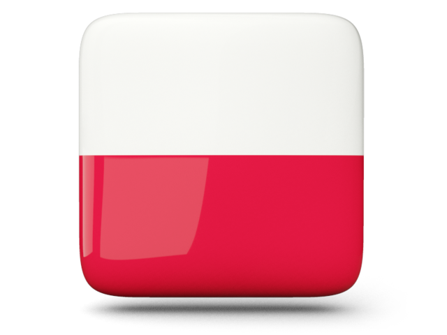 Glossy square icon. Download flag icon of Poland at PNG format