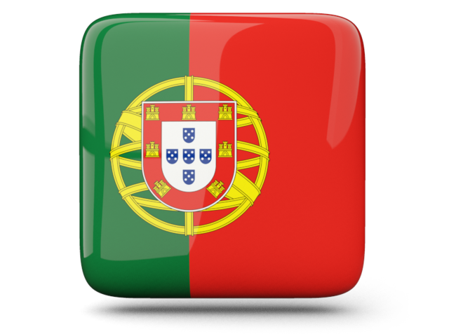 Глянцевая квадратная иконка. Скачать флаг. Португалия