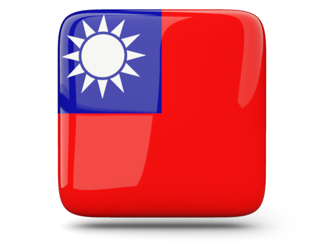 Glossy square icon. Download flag icon of Taiwan at PNG format