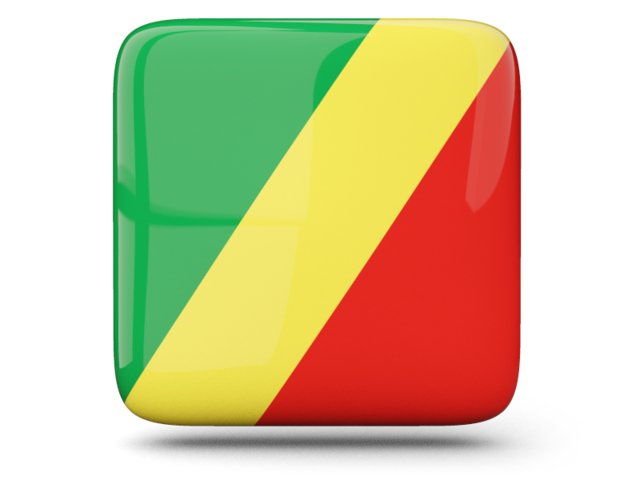 Глянцевая квадратная иконка. Скачать флаг. Республика Конго