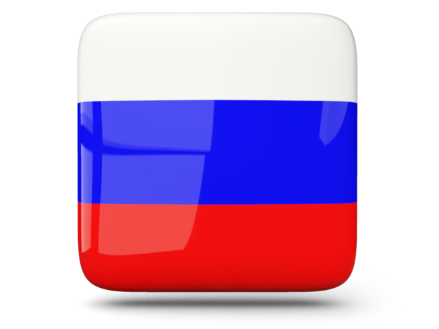 Glossy square icon. Download flag icon of Russia at PNG format