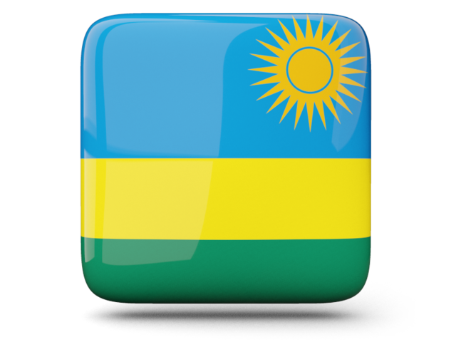 Glossy square icon. Download flag icon of Rwanda at PNG format