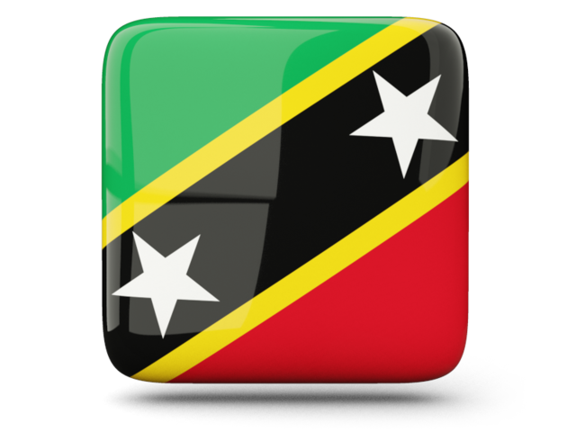 Glossy square icon. Download flag icon of Saint Kitts and Nevis at PNG format