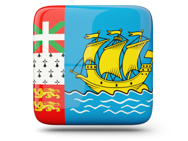 Glossy square icon. Download flag icon of Saint Pierre and Miquelon at PNG format