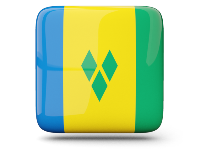 Glossy square icon. Download flag icon of Saint Vincent and the Grenadines at PNG format