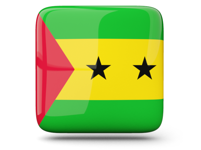 Glossy square icon. Download flag icon of Sao Tome and Principe at PNG format