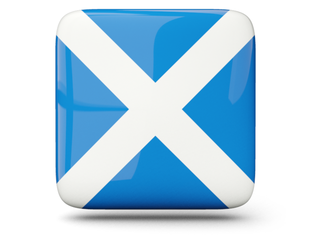 Глянцевая квадратная иконка. Скачать флаг. Шотландия