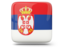 Serbia. Glossy square icon. Download icon.