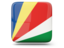 Seychelles. Glossy square icon. Download icon.
