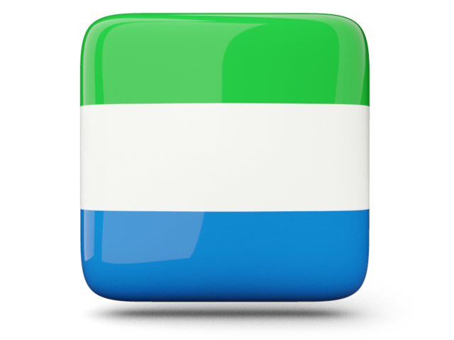 Glossy square icon. Download flag icon of Sierra Leone at PNG format