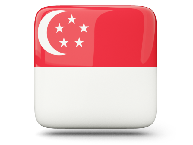 Glossy square icon. Download flag icon of Singapore at PNG format