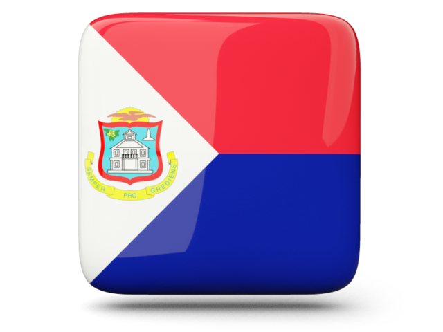 Glossy square icon. Download flag icon of Sint Maarten at PNG format