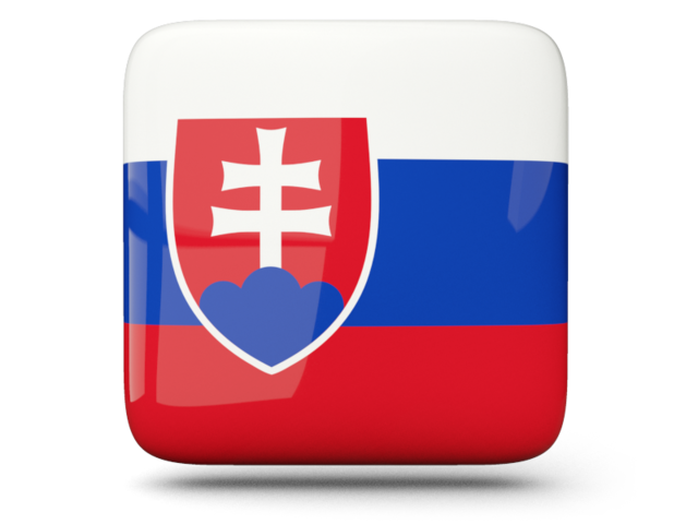 Глянцевая квадратная иконка. Скачать флаг. Словакия