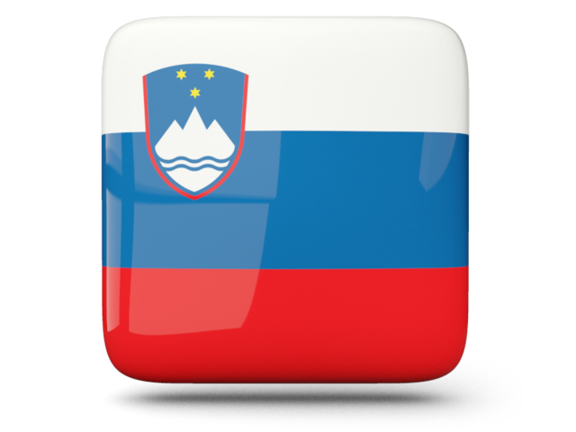 Glossy square icon. Download flag icon of Slovenia at PNG format