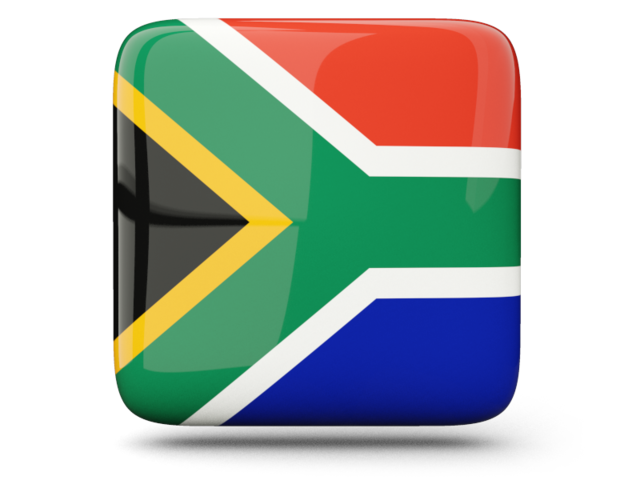 Glossy square icon. Download flag icon of South Africa at PNG format