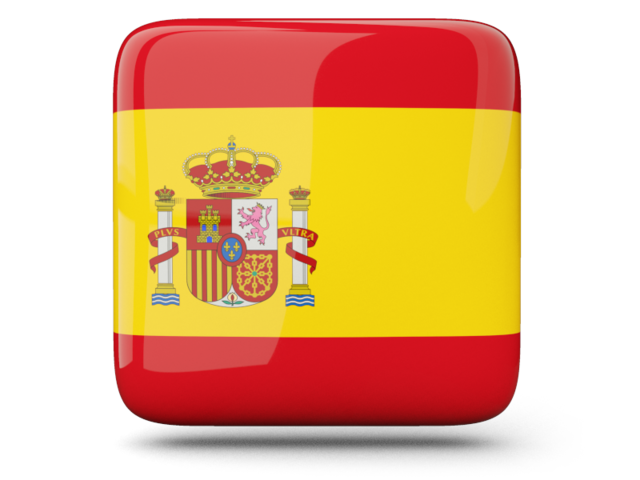 Glossy square icon. Download flag icon of Spain at PNG format