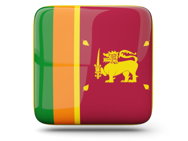 Глянцевая квадратная иконка. Скачать флаг. Шри-Ланка