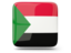 Sudan. Glossy square icon. Download icon.