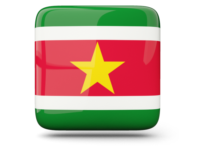 Glossy square icon. Download flag icon of Suriname at PNG format