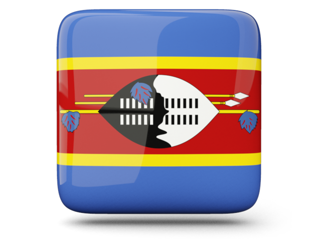 Глянцевая квадратная иконка. Скачать флаг. Свазиленд