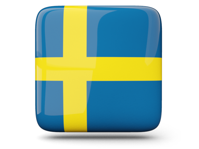 Глянцевая квадратная иконка. Скачать флаг. Швеция