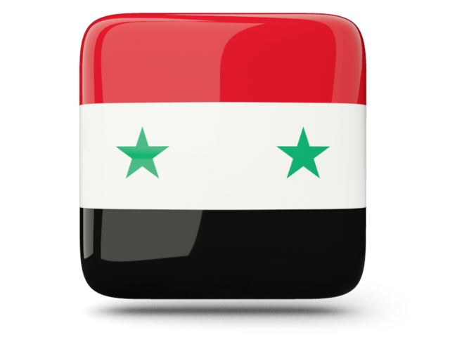 Glossy square icon. Download flag icon of Syria at PNG format