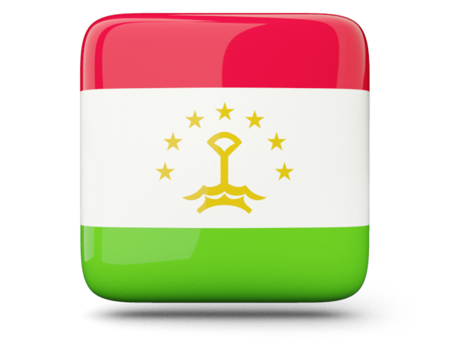 Glossy square icon. Download flag icon of Tajikistan at PNG format