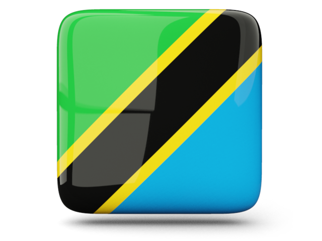 Glossy square icon. Download flag icon of Tanzania at PNG format