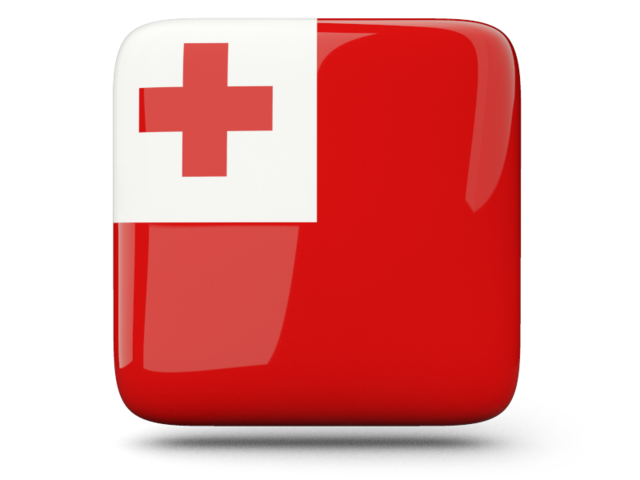 Glossy square icon. Download flag icon of Tonga at PNG format