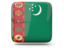 Turkmenistan. Glossy square icon. Download icon.