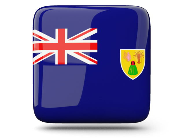 Glossy square icon. Download flag icon of Turks and Caicos Islands at PNG format