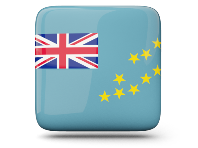 Glossy square icon. Download flag icon of Tuvalu at PNG format