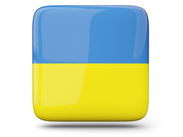 Glossy square icon. Download flag icon of Ukraine at PNG format