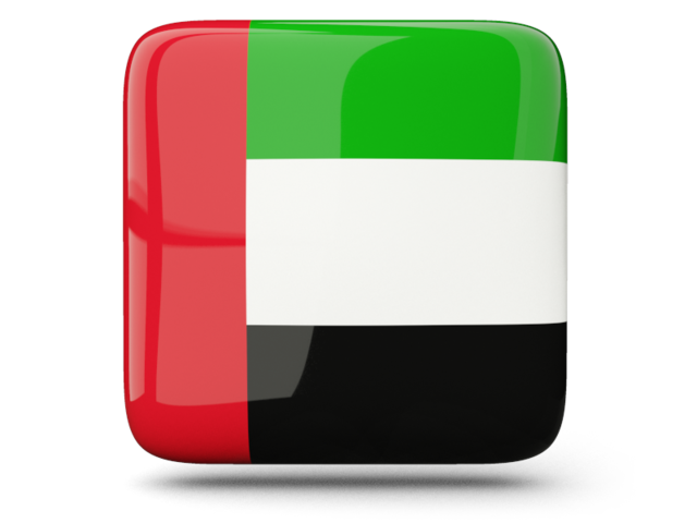 Glossy square icon. Download flag icon of United Arab Emirates at PNG format