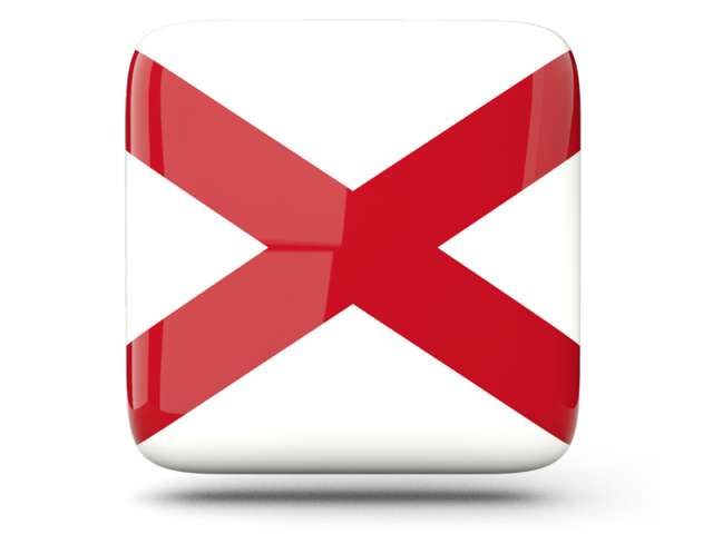 Glossy square icon. Download flag icon of Alabama